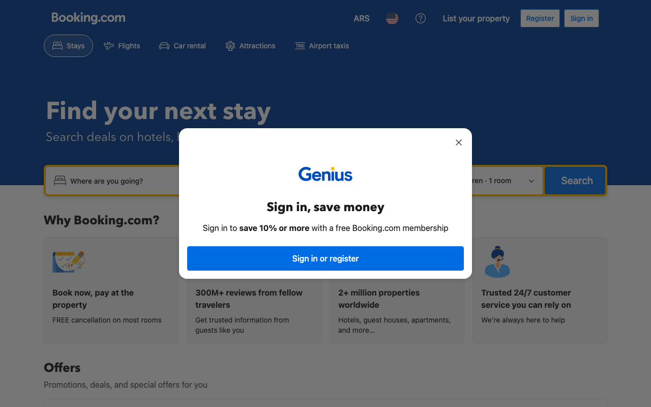 Booking.com screenshot